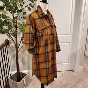 Plaid Button Down Coat (Shacket)